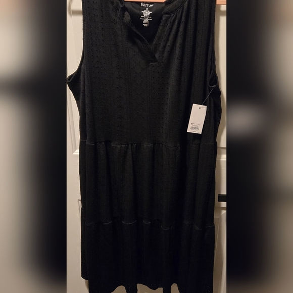 Croft & Barrow Black Sleeveless Sun Dress XL BOHO CHIC Mesh Knit Whimsy Goth - Picture 14 of 16